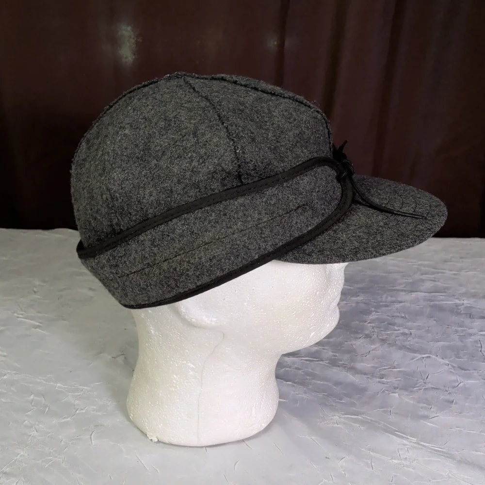 Stormy Kromer Original Kromer Cap Mens Size 7 3/8 Wool Hat Ear Flap Gray